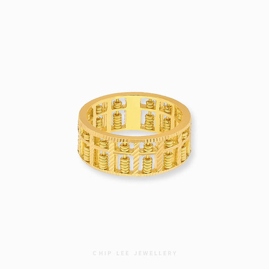 22K gold Abacus Ring by Chip Lee Jewellery inspired by traditional counting tool symbolising prosperity, precision and elegance.