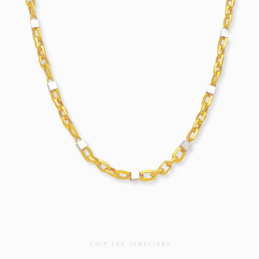 Duo Tone Cube and Link Chain