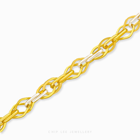 Duo Tone Fancy Link Chain Bracelet - Chip Lee Jewellery
