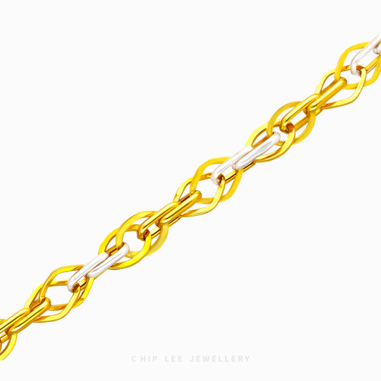 Duo Tone Fancy Link Chain Bracelet - Chip Lee Jewellery