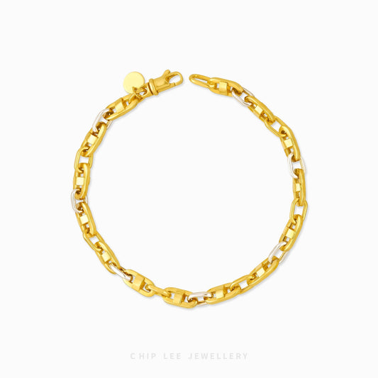 Duo Tone Link Chain Bracelet - Chip Lee Jewellery