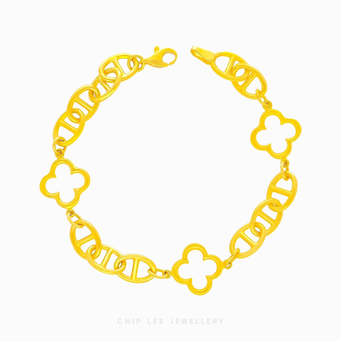 Clover Mixed Link Chain Bracelet