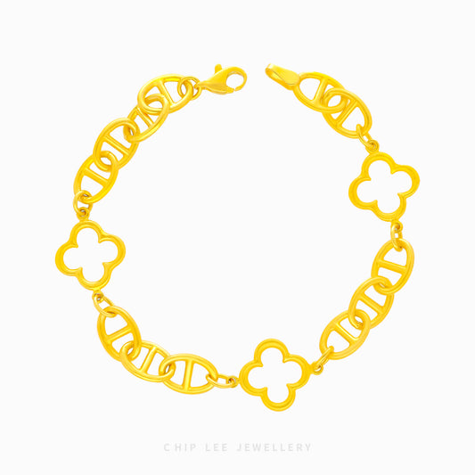 Clover Mixed Link Chain Bracelet