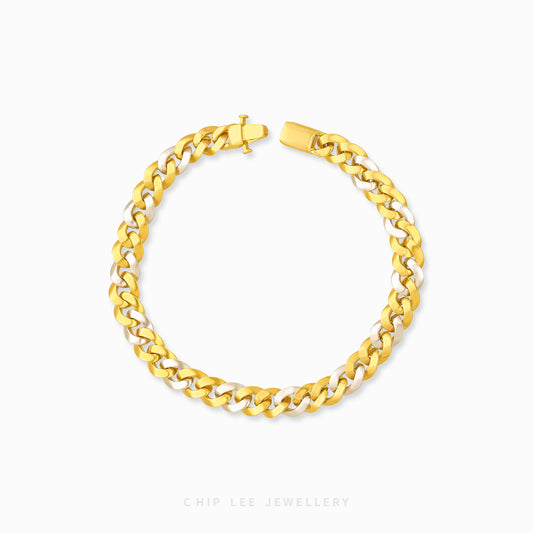 Duo Tone Gold Link Chain Bracelet - Chip Lee Jewellery