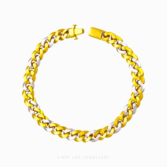 Duo Tone Gold Link Chain Bracelet - Chip Lee Jewellery