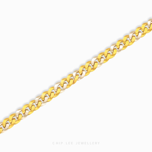 Duo Tone Gold Link Chain Bracelet - Chip Lee Jewellery