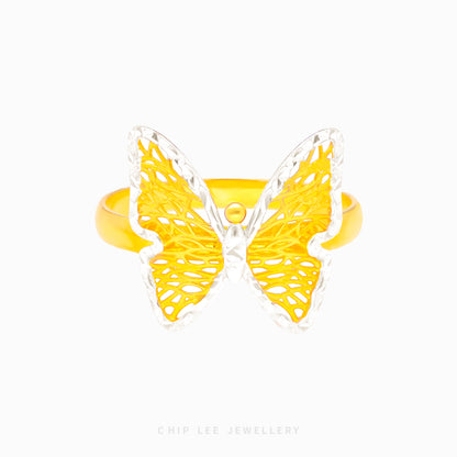 Duo Tone Butterfly Ring - Chip Lee Jewellery