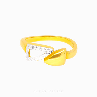 Duo Tone Triangle Ring - Chip Lee Jewellery