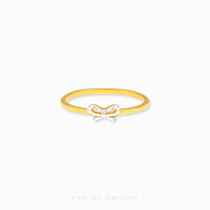 Dainty Duo Tone Ribbon Ring