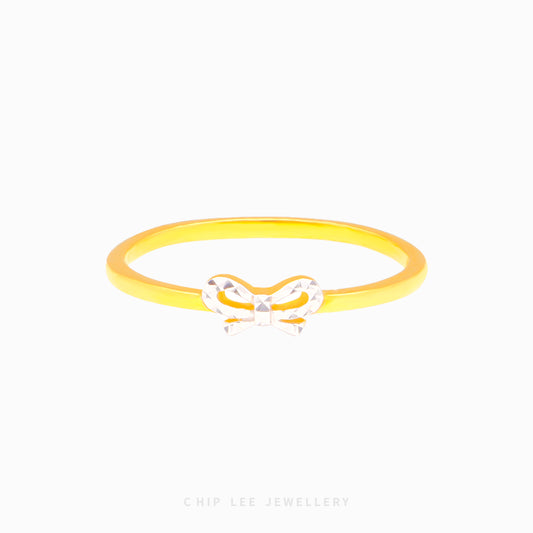 Dainty Duo Tone Ribbon Ring - Chip Lee Jewellery