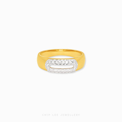 Duo Tone Pave Ring
