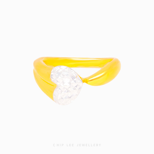 Duo Tone Heart Ring - Chip Lee Jewellery