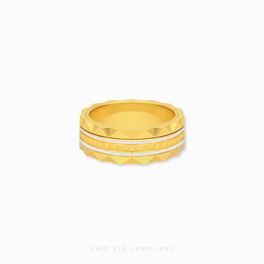 Chunky Duo Tone Pyramid Ring