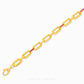 916 gold link bracelet with red cubic zirconia. Hallmarked by Singapore Assay Office for certified purity and authenticity.