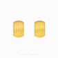 Ribbed hoop earrings with textured ridged detailing and polished gold finish.