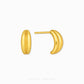 A pair of gold Ridge Curve Earrings , one shown from the front and the other from the side with a post, on a light gray background with the brand name 'CHIP LEE JEWELLERY' at the bottom.