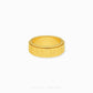 Gold 13 Wonders Mahjong Ring with engraved Mahjong symbols and polished statement band design.