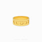 Gold rotating Roman numerals ring with engraved spinner band design
