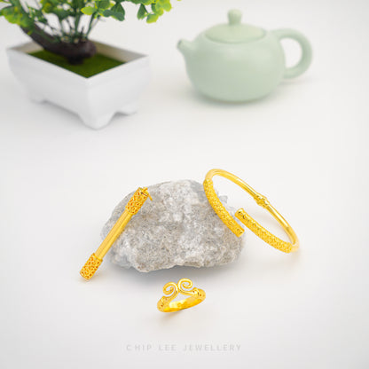 Ru Yi Jin Gu Bang (如意金箍棒) Set by Chip Lee Jewellery Singapore, 916/22K gold, intricate design, symbolizes strength and protection, unique accessory.