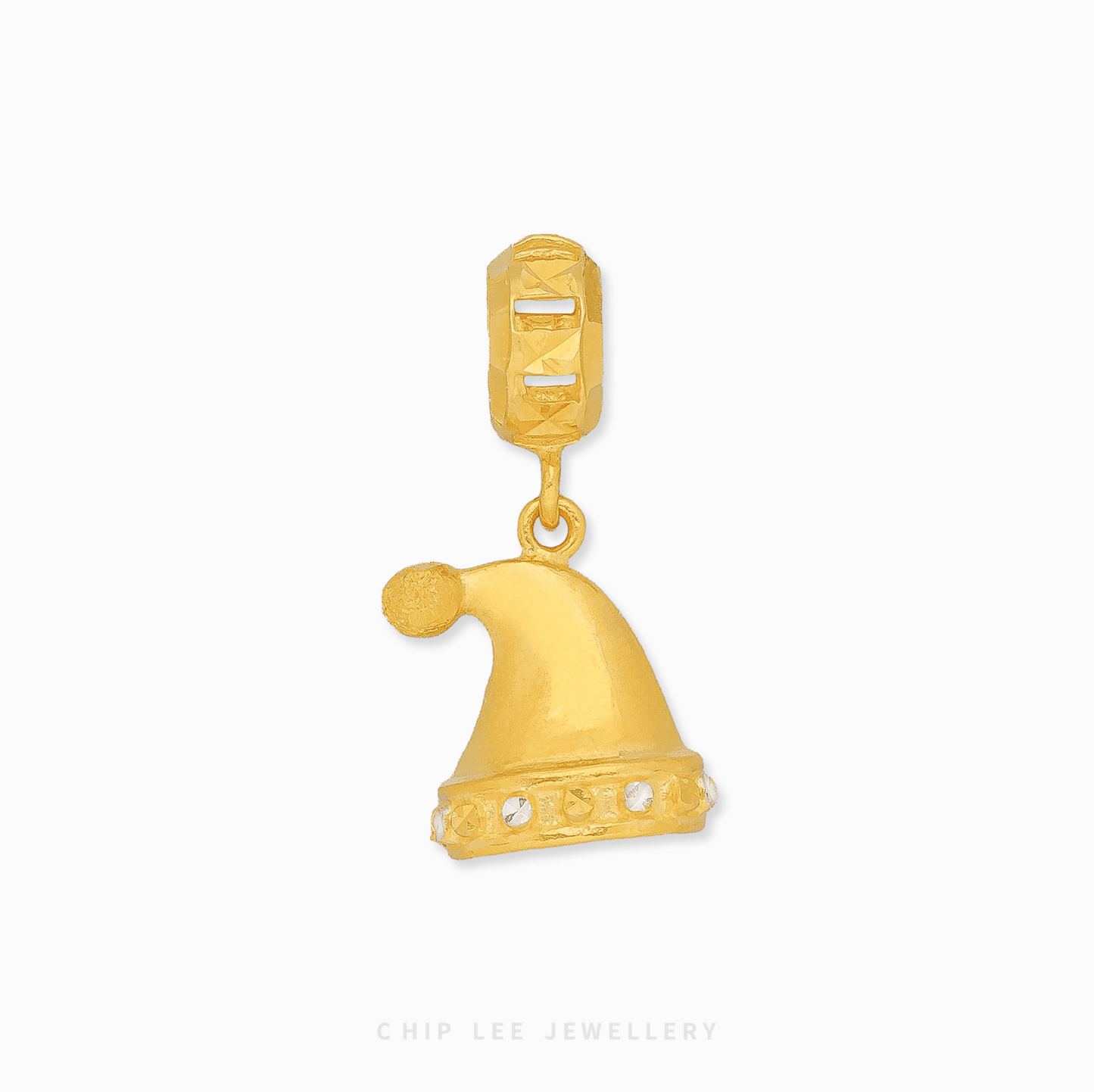 916 Gold Santa Hat Charm by Chip Lee Jewellery Singapore. Festive Santa hat charm symbolizing holiday joy, warmth, and seasonal cheer.