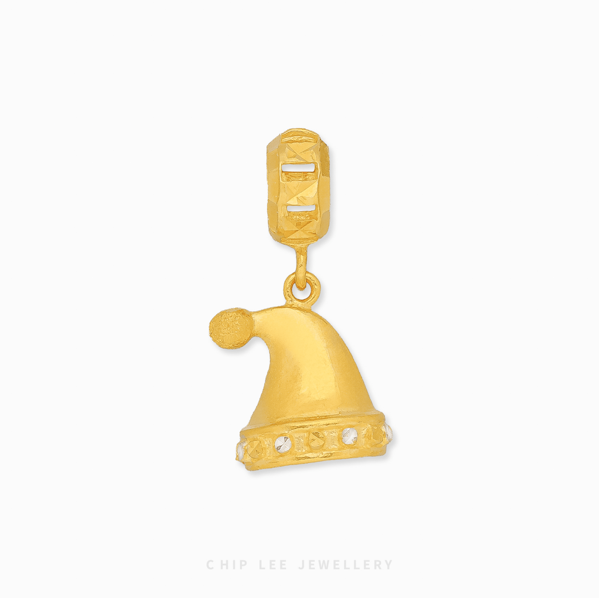 916 Gold Santa Hat Charm by Chip Lee Jewellery Singapore. Festive Santa hat charm symbolizing holiday joy, warmth, and seasonal cheer.