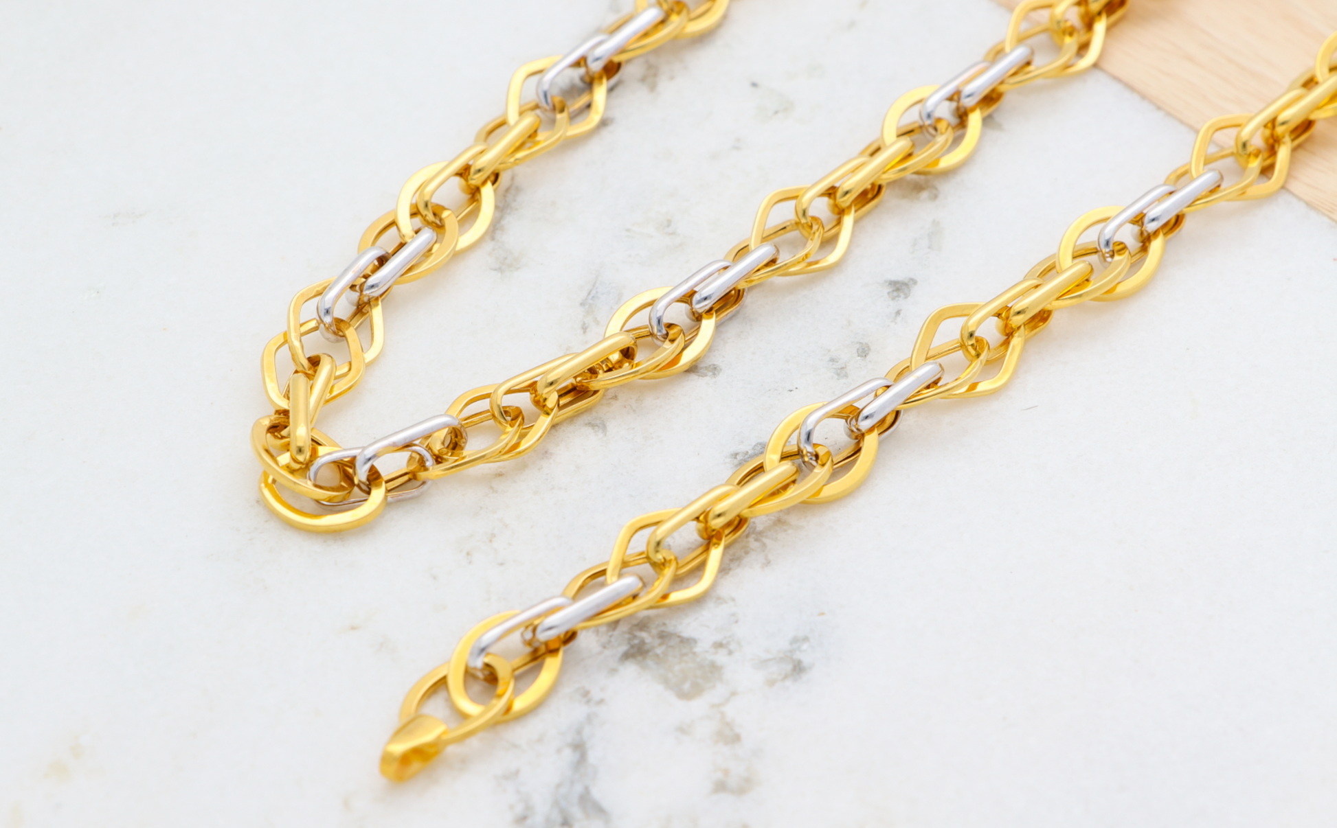 Duo Tone Fancy Link Chain - Chip Lee Jewellery