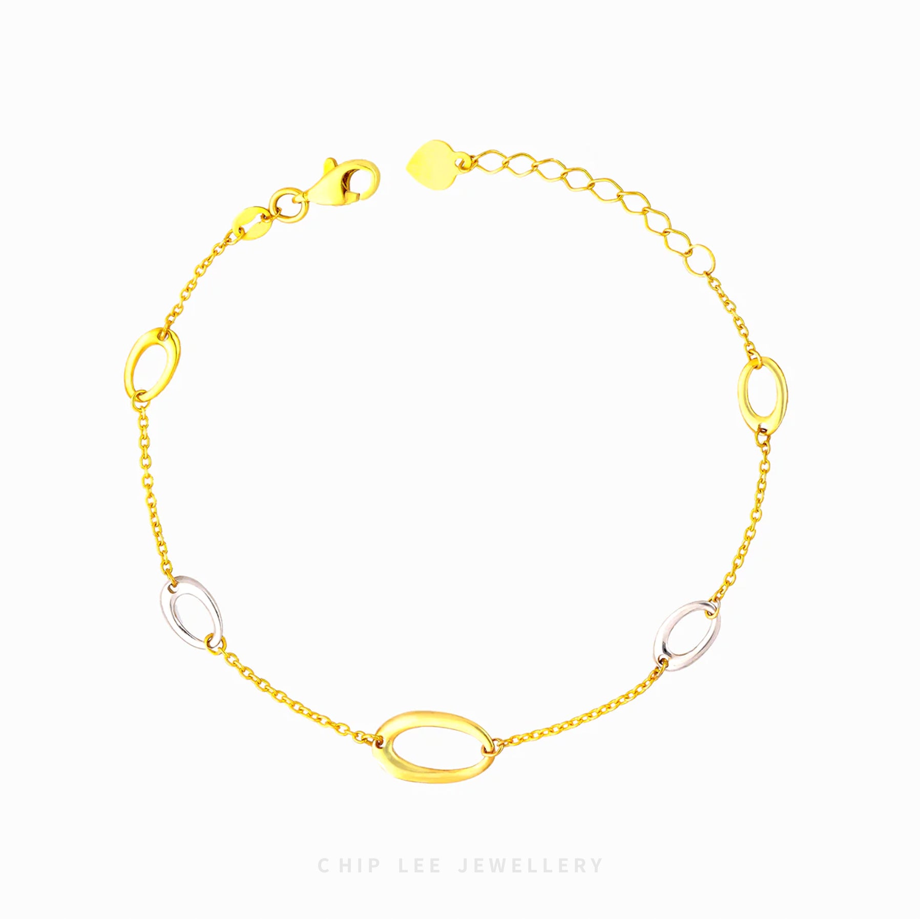 Duo Tone Hollow Oval Bracelet - Chip Lee Jewellery