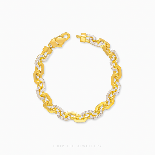 Duo Tone Stax Link Bracelet