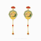 999 Pure Gold Longevity Mountain Deer Gu Fa Jin Earrings