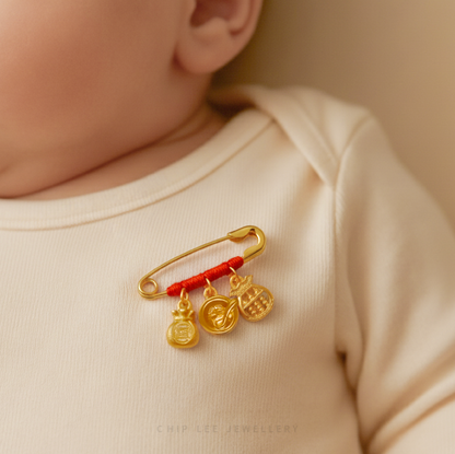 999 Pure Gold Prosperity Baby Pin