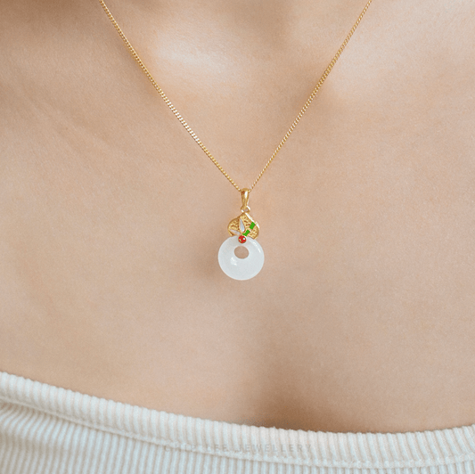 999 Pure Gold Dainty He Tian Jade Pendant