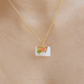 999 Pure Gold Floral Lock He Tian Jade Pendant