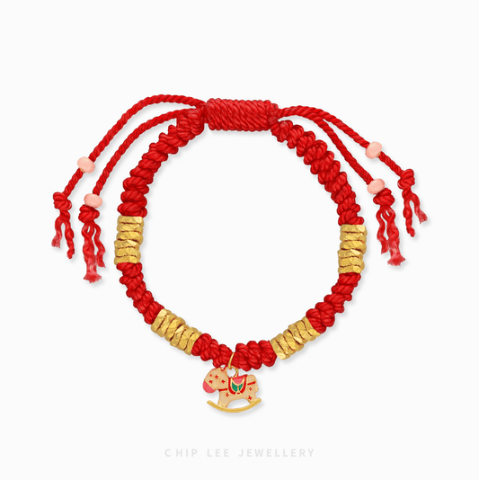 999 Pure Gold Unicorn Charm Adjustable Baby Bracelet