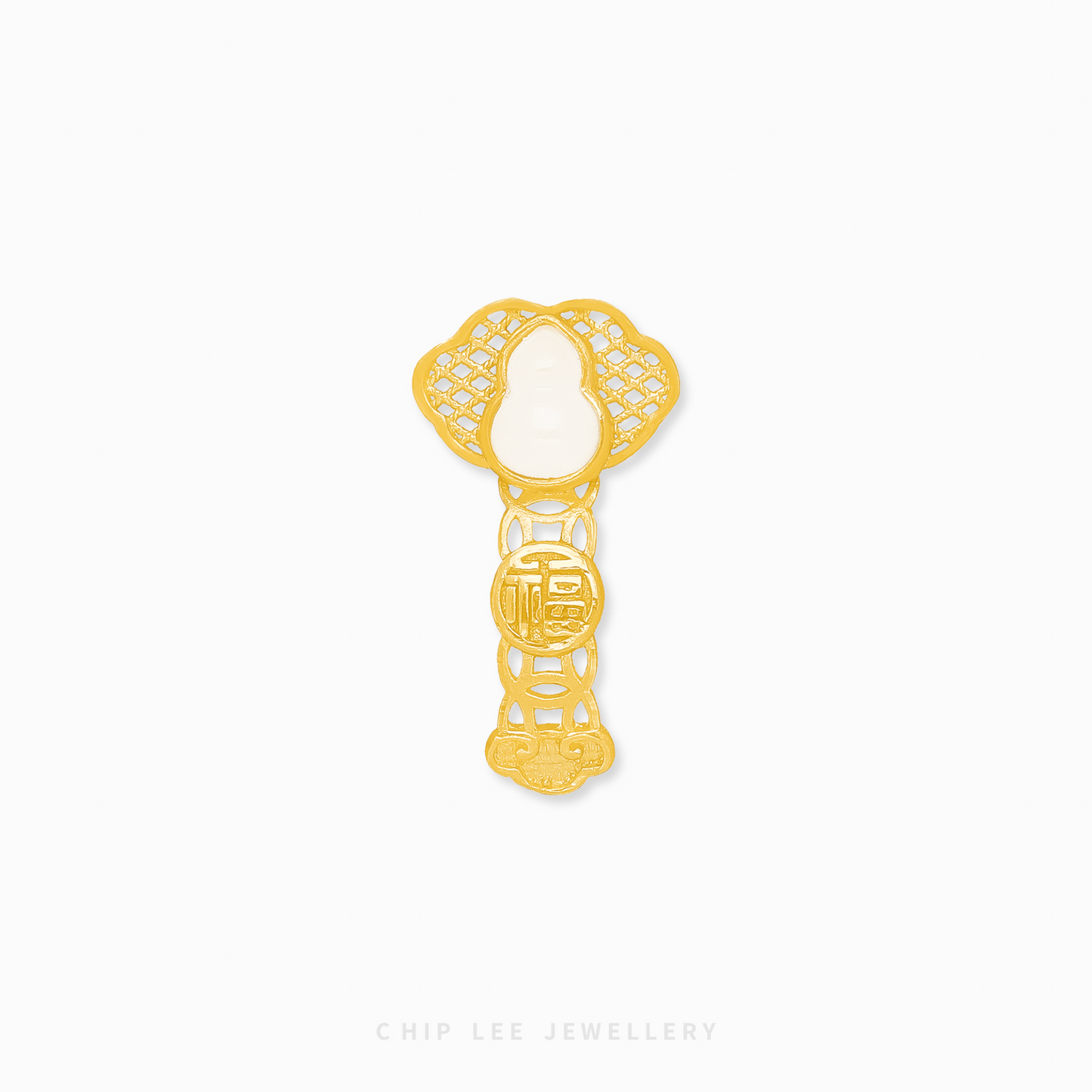 999 Pure Gold Prosperity Hu Lu ( 葫芦) Gourd He Tian Jade Pendant