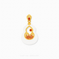 999 Pure Gold Vermilion Wave He Tian Jade Pendant