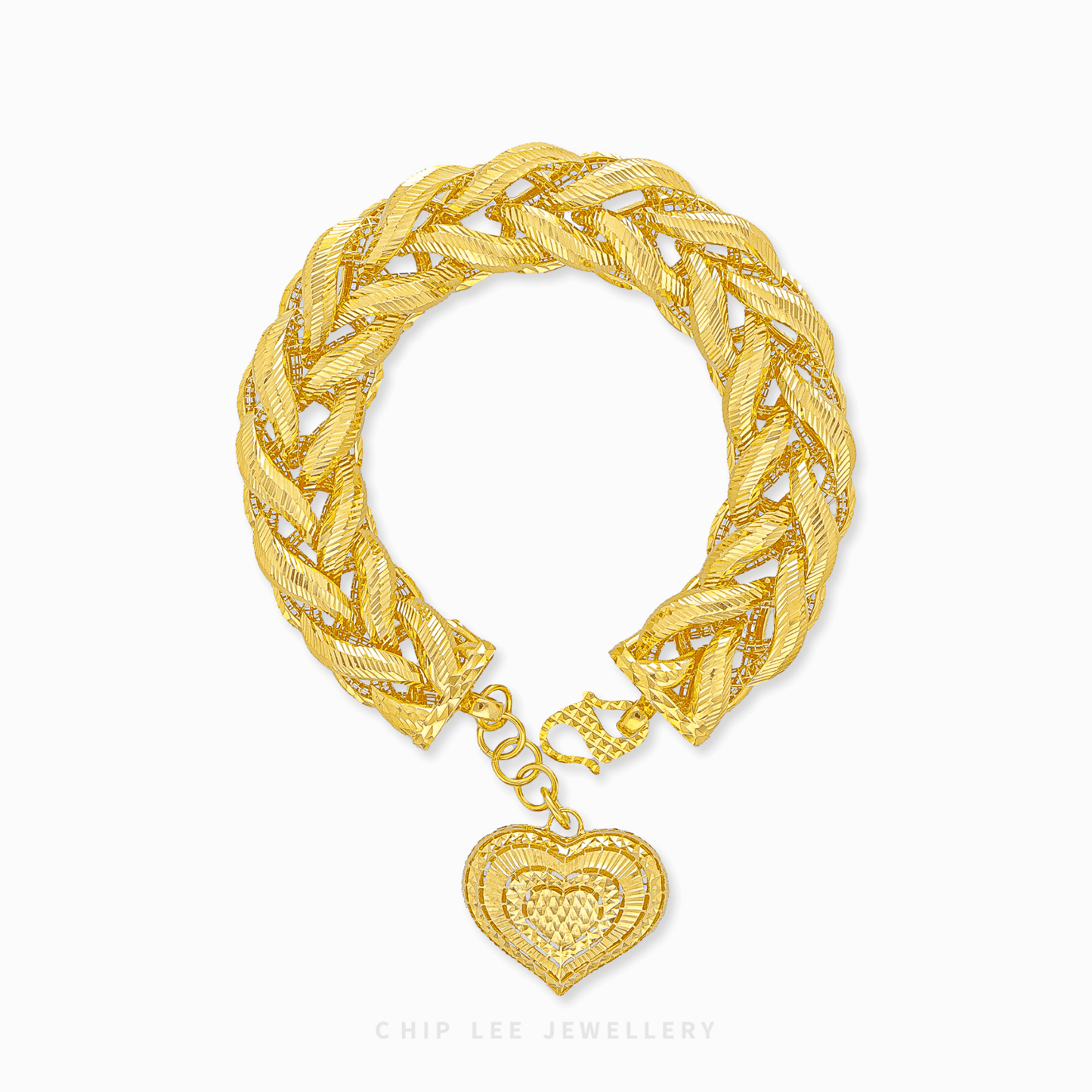 Chunky Heart Charm Bracelet