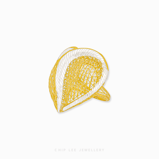 Statement Duo Tone Heart Ring