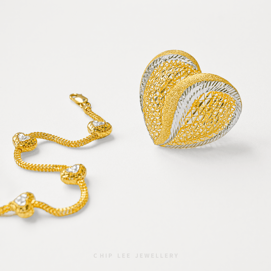 Statement Duo Tone Heart Ring