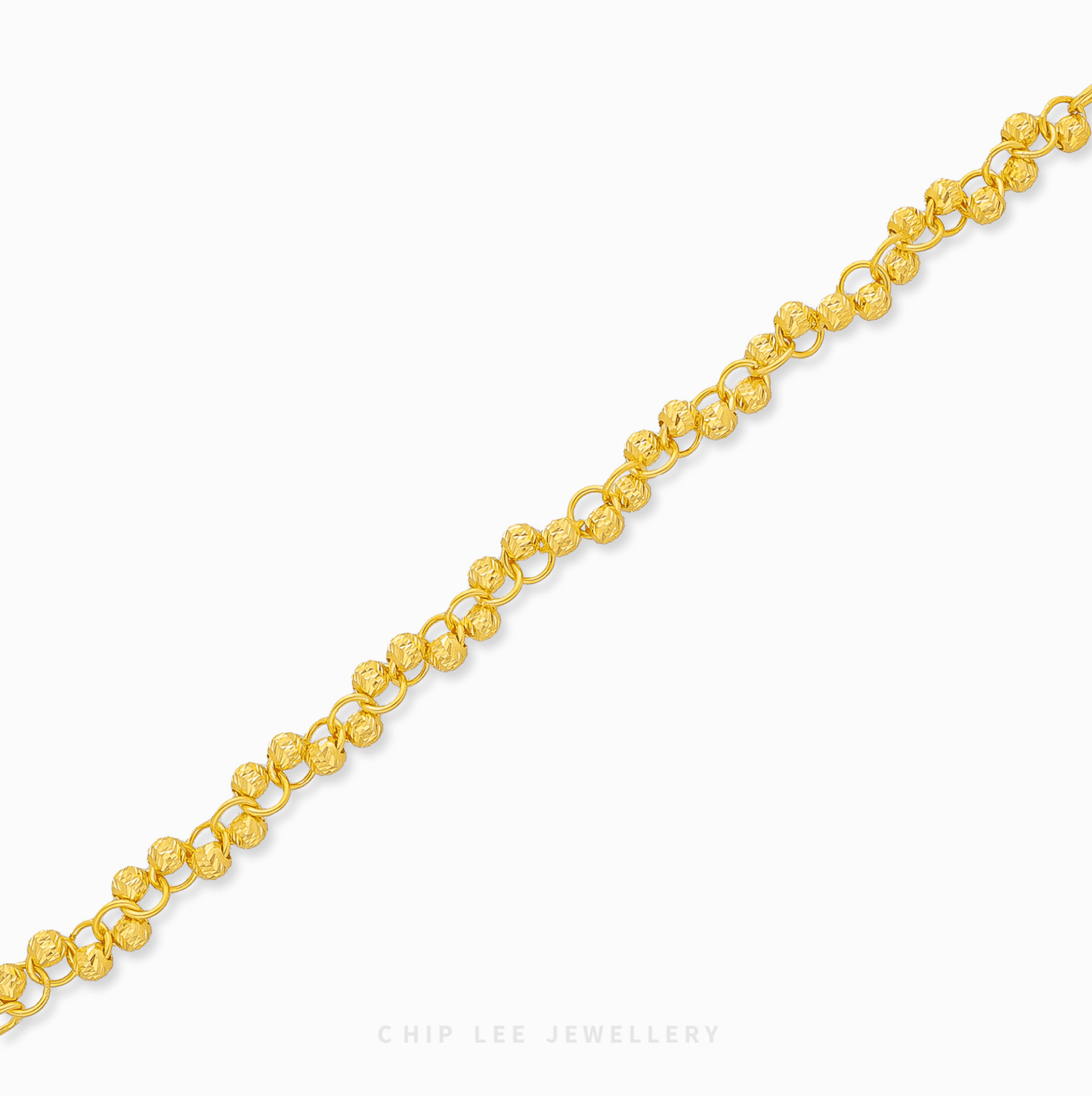Moon-Cut Beaded Chain Bracelet