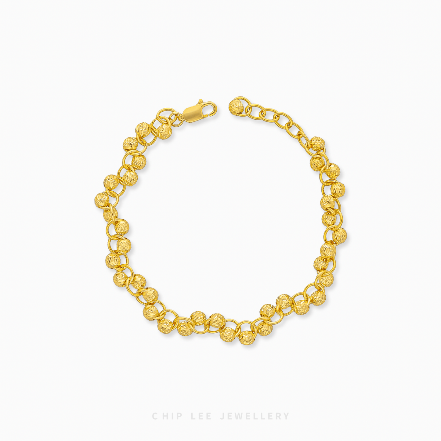 Moon-Cut Beaded Chain Bracelet