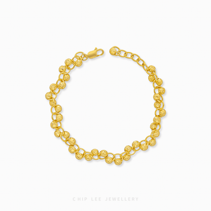 Moon-Cut Beaded Chain Bracelet