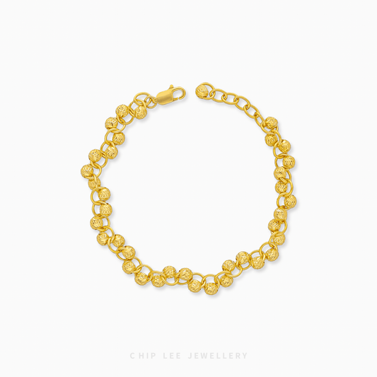 Moon-Cut Beaded Chain Bracelet