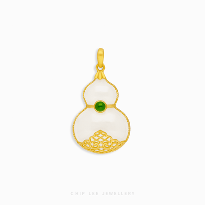 999 Pure Gold Hulu (葫芦) Gourd He Tian Jade Pendant