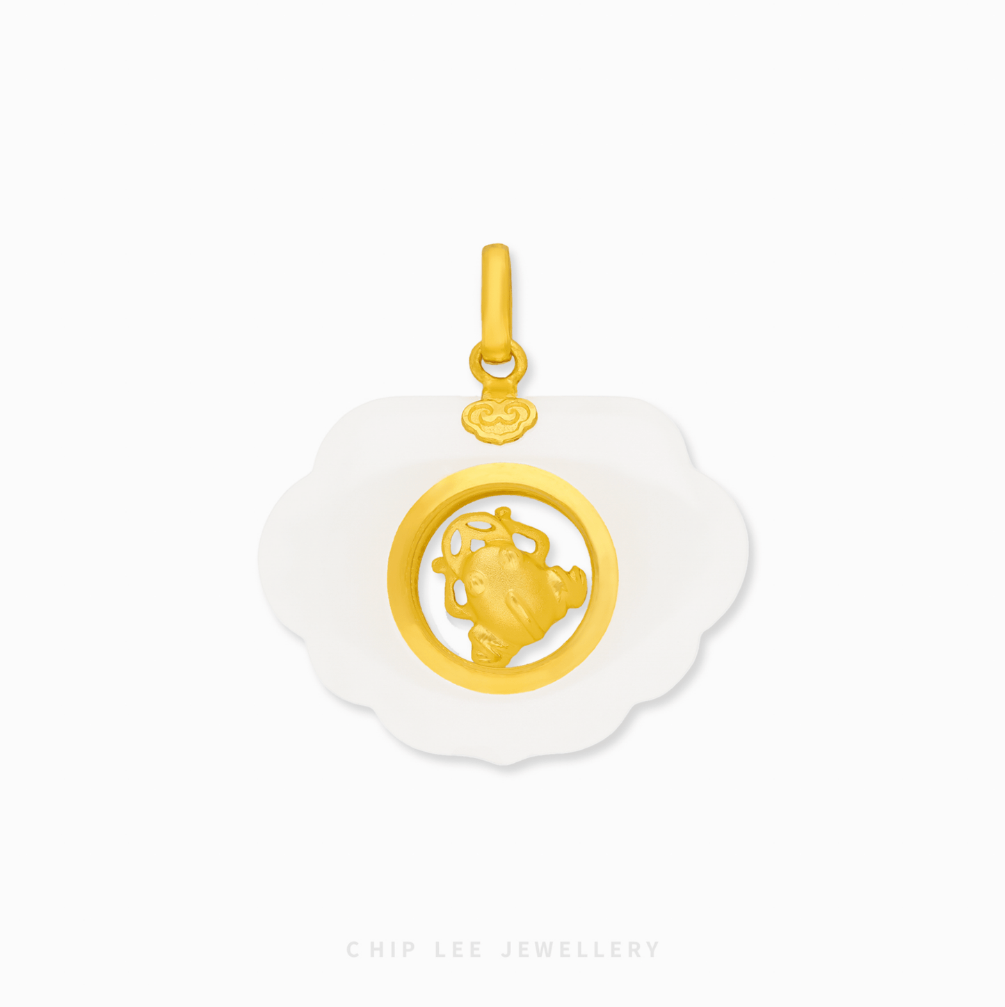 999 Pure Gold Cloud Spinning Money Frog He Tian Jade Pendant