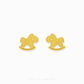 916 Gold Rocking Horse Stud Earrings featuring a polished finish and a detailed silhouette for a whimsical luxury look.