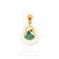 999 Pure Gold Mountain Blue He Tian Jade Pendant