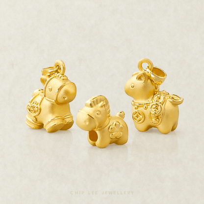 999 Pure Gold Horse Pendant