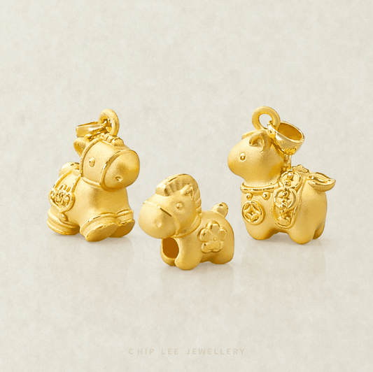 999 Pure Gold Horse Pendant