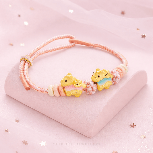 999 Double Joy Horse Charm Adjustable Kids Bracelet