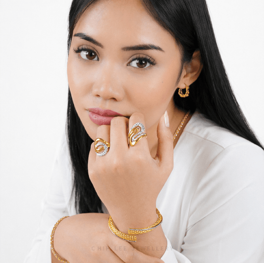 Duo Tone Chunky Knot Ring